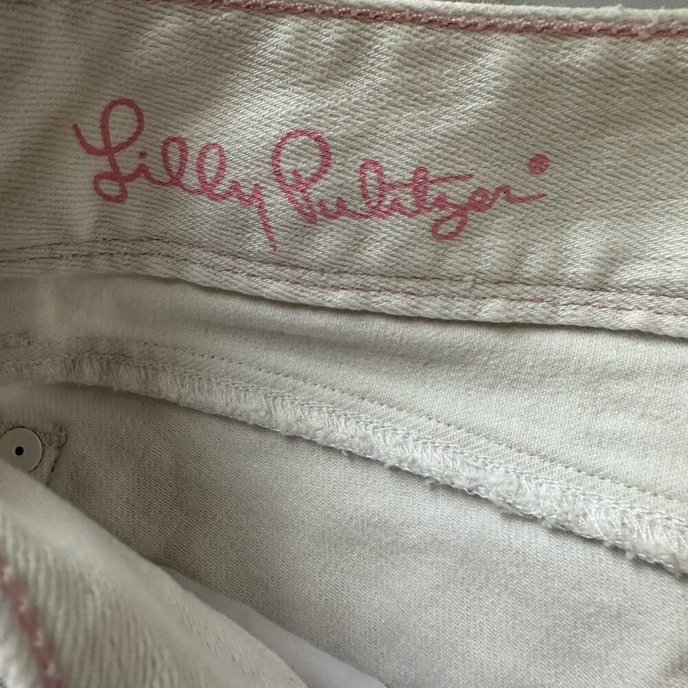 Lilly Pulitzer Jeans Womens 4 White Worth Skinny Low Rise Denim Casual Vacation - Picture 6 of 13